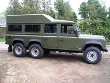 A Foley Defender 6x6 with a bespoke raised roof for better headroom